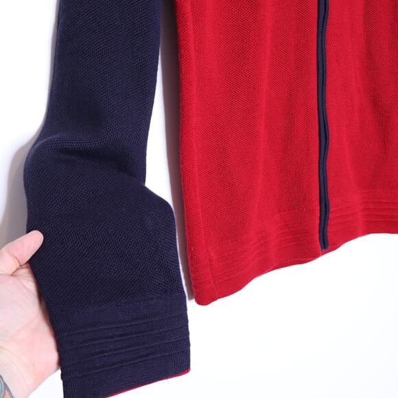 CASTELLI Armando Sweatshirt Savile Blue Red Off White Full Zip High Neck Men's M - Picture 6 of 15